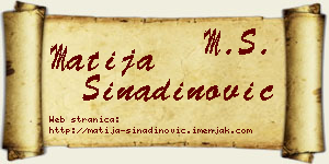 Matija Sinadinović vizit kartica